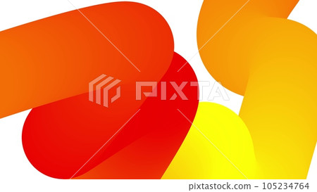 beautiful gradients with shades of red yellow along elegantly twisted line or pipe. Beautiful modern flat design background of liquid gradient. 3d render 105234764
