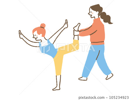 Students taught by gymnastics coach _ color 105234923