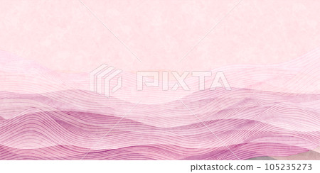 Japanese pattern wave pink background 105235273