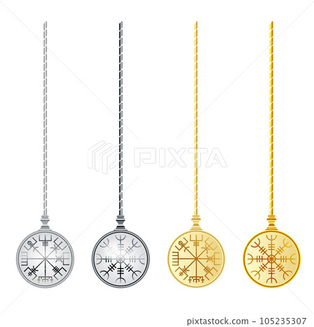 Viking amulets set gold and metal 105235307