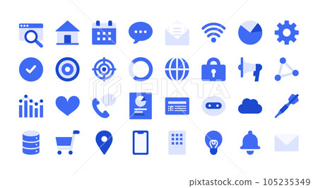 一組關於 IT、DX 和業務的圖標。 105235349