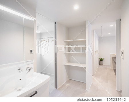 Bright and spacious handicapped washroom 105235642