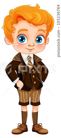 Boy in Student Uniform Cartoon 105236764