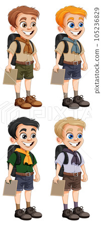 Scout Boy Cartoon Character 105236829