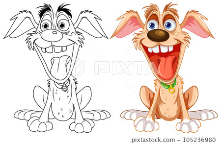 Cute playful crazy dog cartoon 105236980