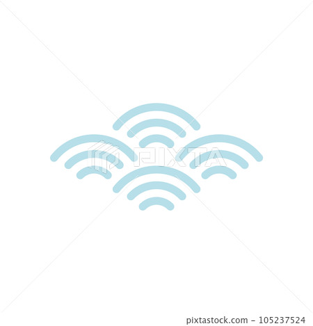 Light blue traditional Japanese pattern - Seigaiha - Cute modern Japanese decoration that expresses the pattern of waves 105237524