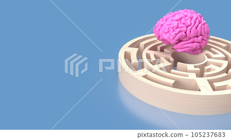 The pink Brain in maze for Brain training concept 3d rendering 105237683