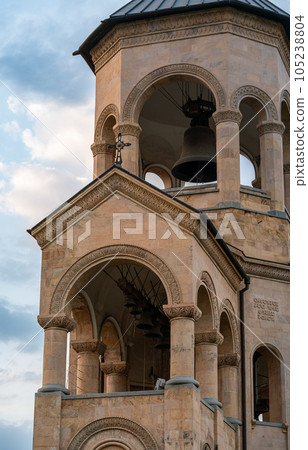 Bell Tower in Holy Trinity Cathedral of Tbilisi Tsminda Sameba in Georgia Bell Tower in Holy Trinity Cathedral of Tbilisi Tsminda Sameba in Georgia 105238804