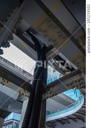 澀谷站西口建設中 人行天橋下鋼架與首都高速 2023.07 c-1 澀谷站西口建設中 人行天橋下鋼架與首都高速 2023.07 c-1 105239501