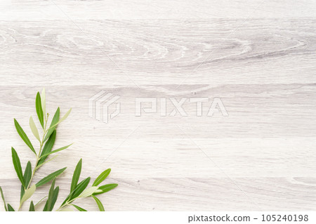 Shabby chic wood grain and olive frame 105240198