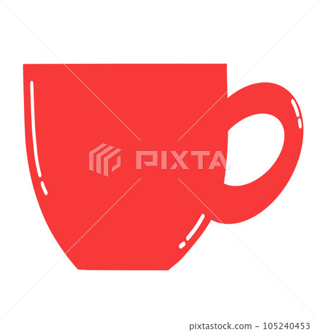 red mug on white background 105240453