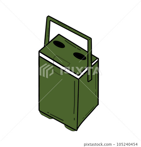 green cardboard box isolated on white background 105240454