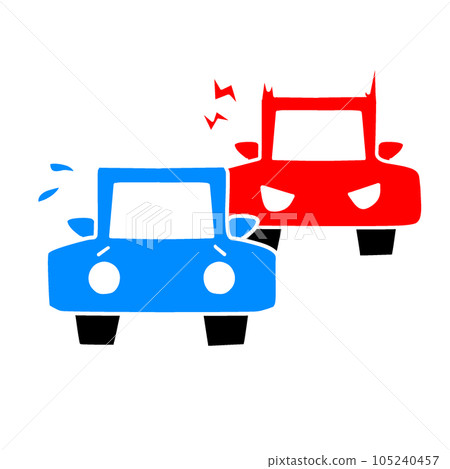 An illustration that imaged driving. Calling attention to the prohibition of tailgating. 105240457