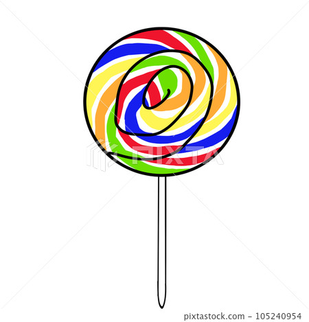 colorful lollipop isolated on the white background colorful lollipop isolated on the white background 105240954