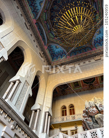 The exterior of Kohi Navruz Palace in Dushanbe, Tajikistan . High quality photo The exterior of Kohi Navruz Palace in Dushanbe, Tajikistan . High quality photo 105240959