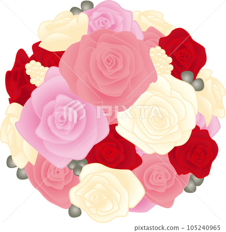 round bouquet of roses 105240965