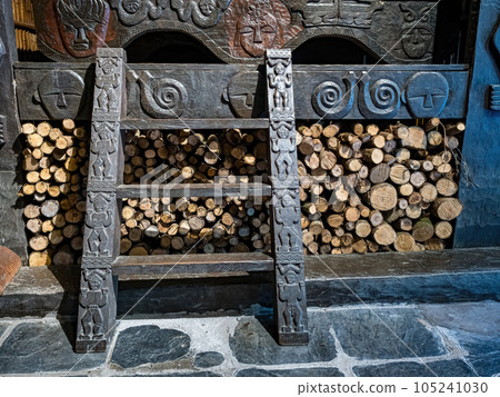 Taiwanese aborigines totem , indigenous traditional craft and house 105241030