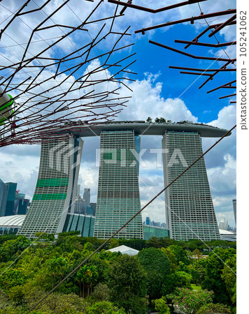 View of Marina Bay Sands from OCBC Skyway. High quality photo View of Marina Bay Sands from OCBC Skyway. High quality photo 105241062