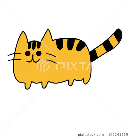fat yellow cat 105241319