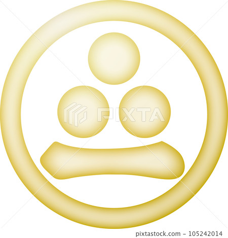 Family crest circle and Watanabe star [gold] 105242014
