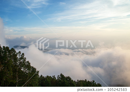 Sora Terrace, Sea of Clouds (Nagano Prefecture) | In the evening, the clouds rise and form a sea of clouds. 105242583