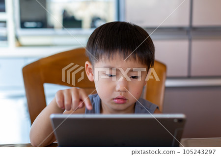 Boys playing on a tablet Boys playing on a tablet 105243297