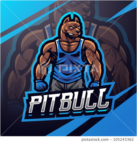 Pitbull gym esport Mascot Logo 105243362