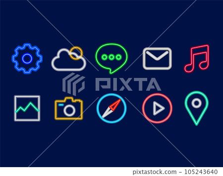 neon style icon set neon style icon set 105243640