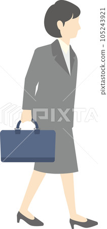 一個女人在一套西裝的全身插圖 一個女人在一套西裝的全身插圖 105243921