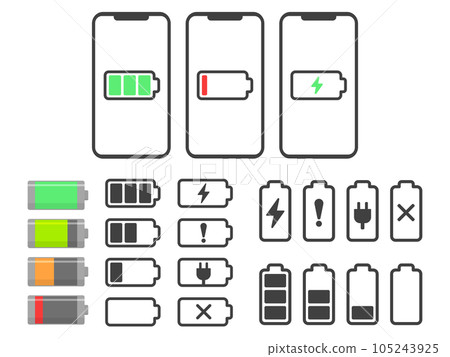 簡單的充電圖標集 105243925