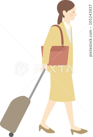 穿著西裝、提著手提箱的女人 105243937