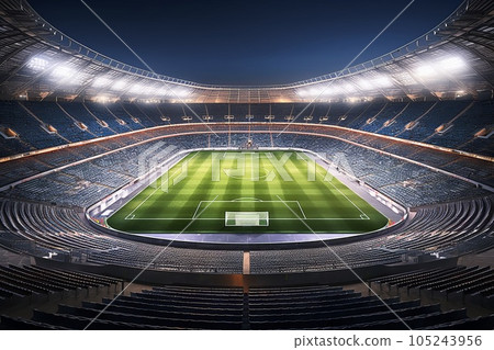 Illuminated stadium AI-generated image AI image 105243956
