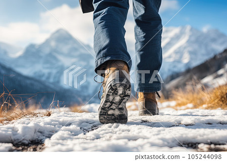 Winter hiking. Winter hiking. 105244098