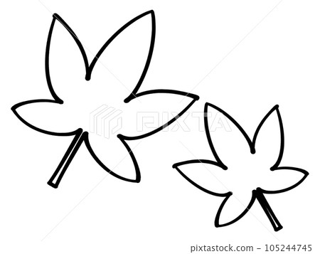 兩片簡單楓葉插畫素材線描 兩片簡單楓葉插畫素材線描 105244745