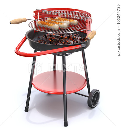 Sausages over a barbecue grill Sausages over a barbecue grill 105244759