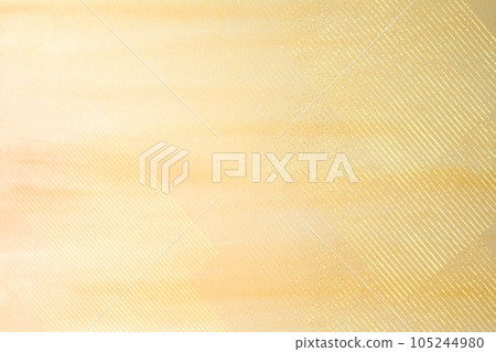 Japanese style (abstract) background is orange watercolor touch gold line composition 105244980