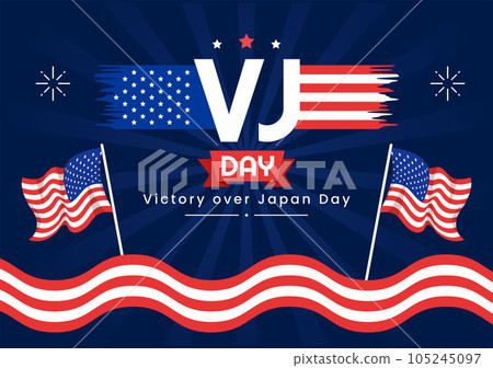 VJ Victory Over Japan Day Celebrate Vector Illustration with United State Flag Background in Flat Cartoon Hand Drawn for Landing Page Templates VJ Victory Over Japan Day Celebrate Vector Illustration with United State Flag Background in Flat Cartoon Hand Drawn for Landing Page Templates 105245097