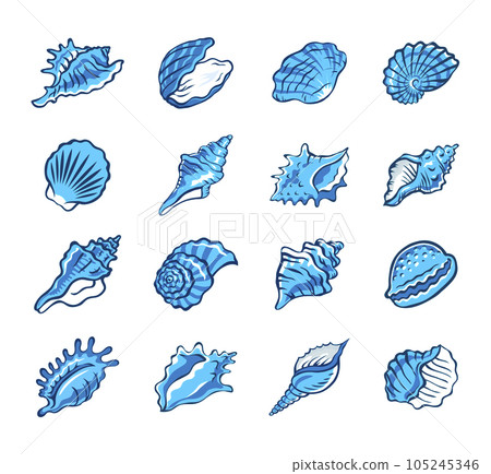 Sea hells set isolated on white background 105245346