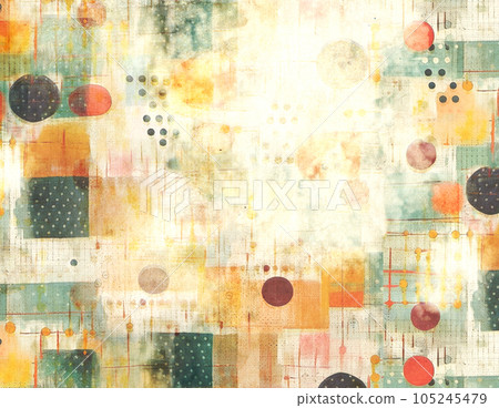 Old cardboard texture with polka dots pattern of yellow, dark green, beige and maroon colors. Horizontal or vertical retro banner with paper texture. Vintage cardboard background Old cardboard texture with polka dots pattern of yellow, dark green, beige and maroon colors. Horizontal or vertical retro banner with paper texture. Vintage cardboard background 105245479