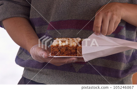 Selling dessert at street food market. Selling dessert at street food market. 105246867