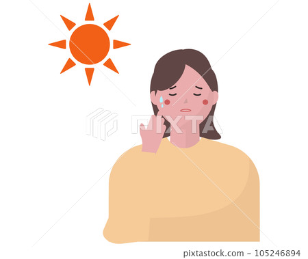 A woman who is hot in the summer heat. vector illustration A woman who is hot in the summer heat. vector illustration 105246894