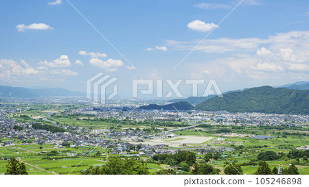 Obasute Station and Obasute Terraced Rice Fields (summer), tourist attractions in Chikuma City, Nagano Prefecture Obasute Station and Obasute Terraced Rice Fields (summer), tourist attractions in Chikuma City, Nagano Prefecture 105246898