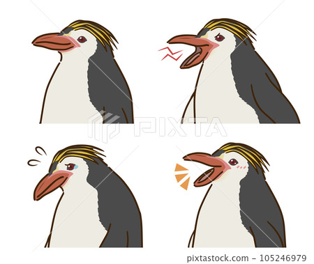 Royal penguin emotions set 105246979