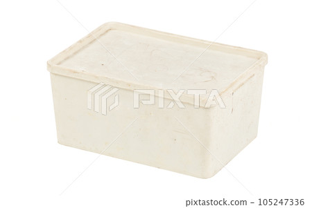 Old white icecream box, isolated on white Old white icecream box, isolated on white 105247336