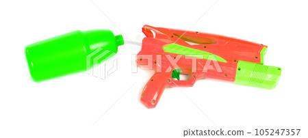 Plastic water gun isolated over white 105247357