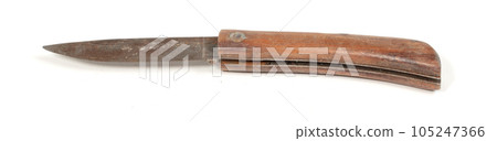Rusty pocket knife isolated on white Rusty pocket knife isolated on white 105247366