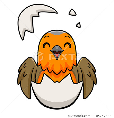 Cute bird cartoon inside from egg Cute bird cartoon inside from egg 105247488
