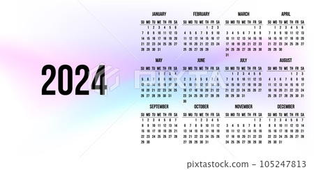 Calendar 2024 on abstract background light pink 105247813