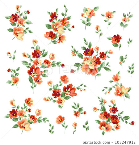 Abstract cute and simple flower material collection, Abstract cute and simple flower material collection, 105247912