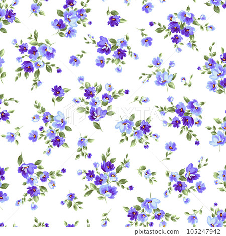 抽象可愛的花卉圖案非常適合紡織品， 105247942